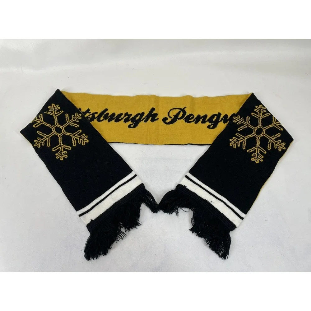 Pittsburgh Penguins Acrylic‎ Knit Double Sided Scarf Yellow Black